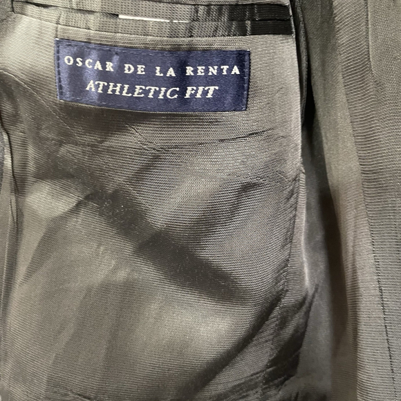 Oscar De LA Renta Blazer 42S Mens Gray 100% Wool Formal Athletic Fit Notch Lapel - Picture 4 of 7